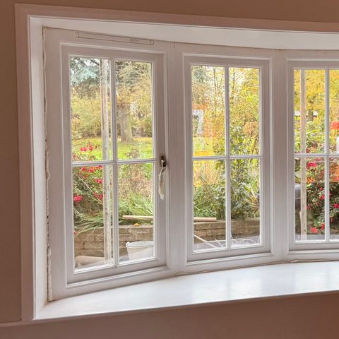 White bay windows
