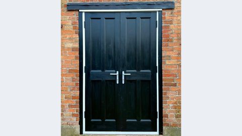 Black double door gallery