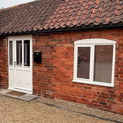 Elegant white timber door