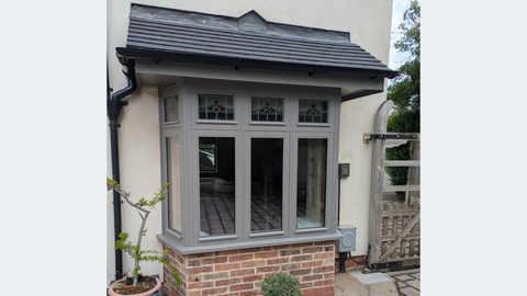 Gallery Grey timber bay windows