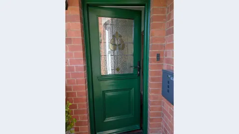 Green timber door