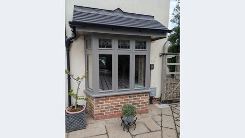 Grey bay window