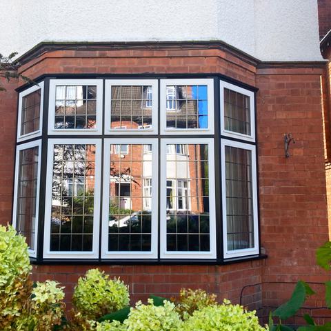Ground floor timber leaded bay window
