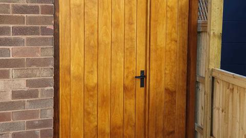 Pedestrian gate with side panel 1