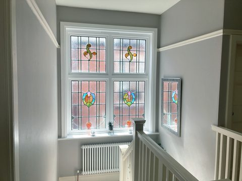 Restored stained glass window