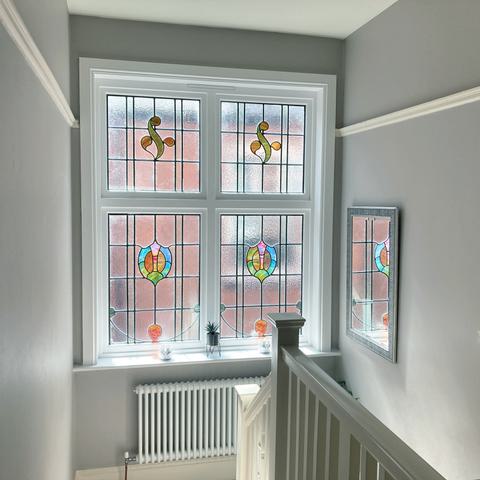 Restored stained glass window