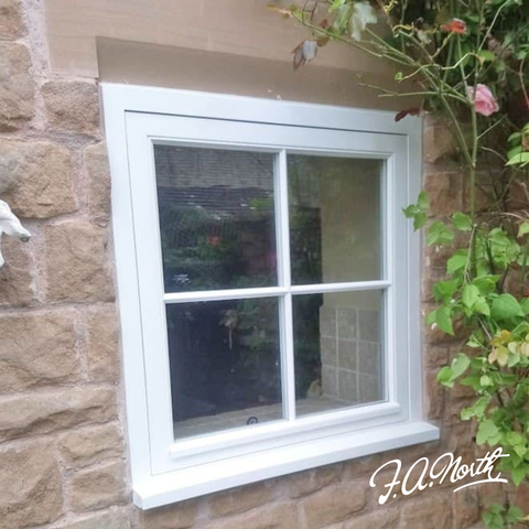 Timber window white charming