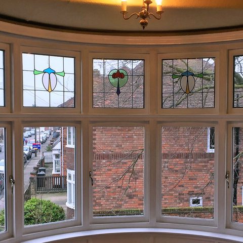 Curved bay window misted after