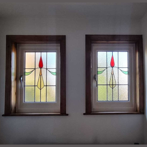 Timber stained glass window