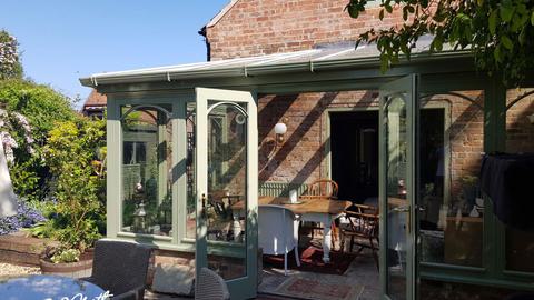 Hardwood timber conservatory