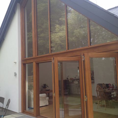 Large windows with bi-fold doors