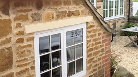 Timber windows on listed building